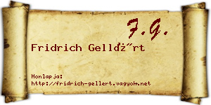 Fridrich Gellért névjegykártya